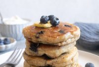 Blueberry Burst Oat Greek Yogurt Pancakes