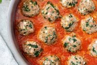 Baked Mediterranean Turkey Feta Meatballs