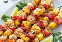 Caribbean Jerk Pineapple Shrimp Skewers