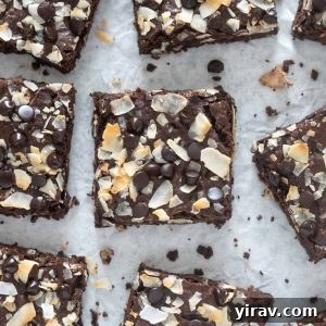 Coconut oil brownies on parchment paper
