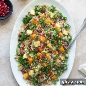 Butternut squash quinoa salad on a serving platter.