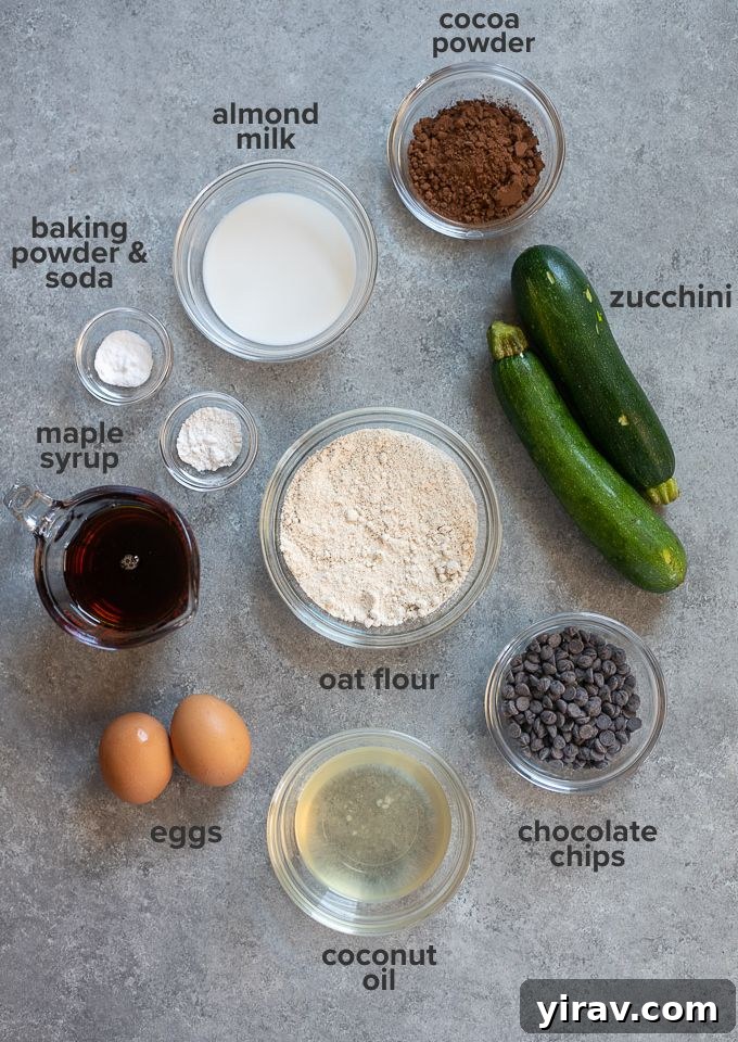 Guilt-Free Chocolate Zucchini Muffins 4 Chocolate zucchini muffin recipe ingredients