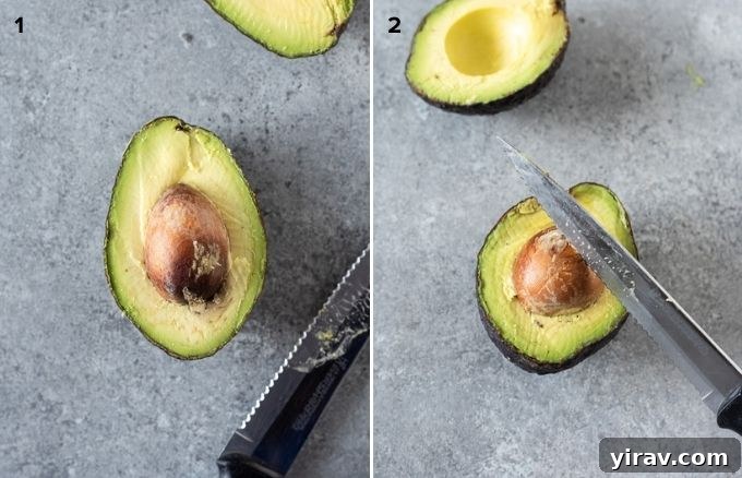 The Ultimate Homemade Guacamole Dip 5 Pitting avocado collage