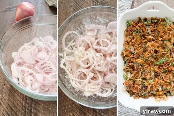 How to make crispy fried shallots: slicing, flouring, and frying