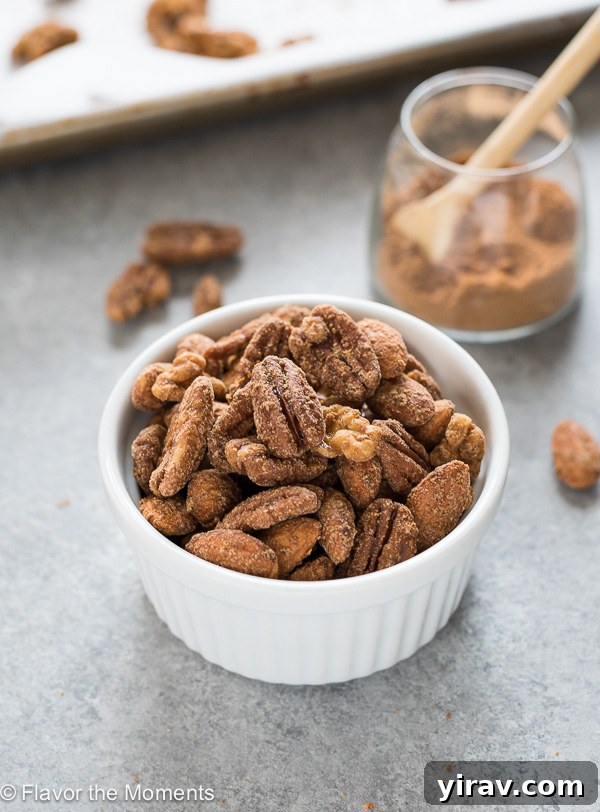 Chai Spiced Nuts in a white ramekin.