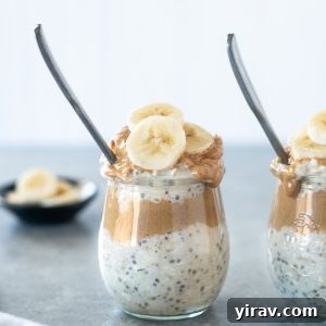 Overnight Peanut Butter Oat Bliss 8 Spoon buried in jar of peanut butter overnight oats