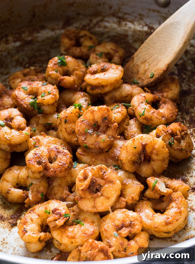 Blackened Shrimp Avocado Ranch 7 Blackened shrimp in a pan