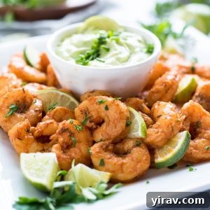 Blackened shrimp appetizer with avocado ranch dressing