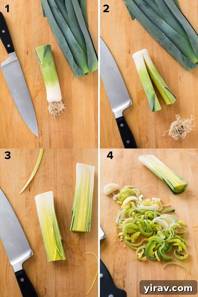 How to cut leeks