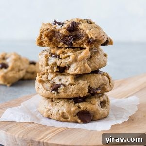 Stack of flourless peanut butter cookies