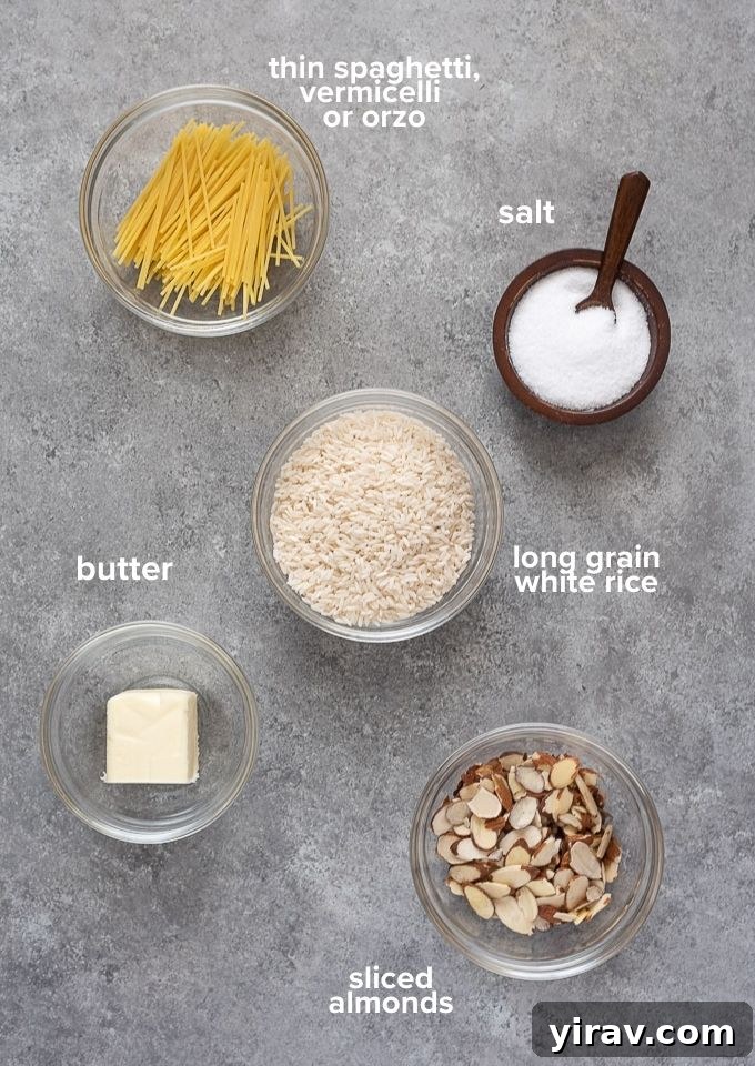 Almond Rice Pilaf Recipe ingredients