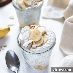 Overnight steel cut oats in a jar with banana on top