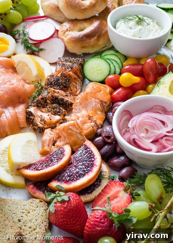 Gourmet Smoked Salmon Breakfast Board 6 Hot Smoked Salmon Close-up