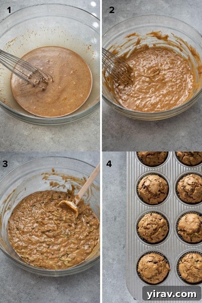 How to make healthy zucchini muffins collage