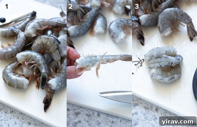 How to peel and devein shrimp collage