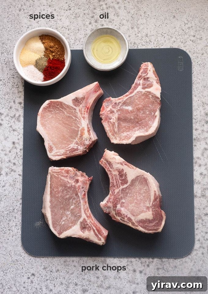 Tender Oven Baked Pork Chops 4 Oven baked pork chops recipe ingredients.