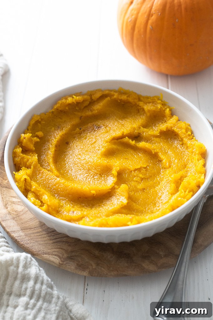 Effortlessly Make Your Own Pumpkin Puree 2 Homemade pumpkin puree in a bowl