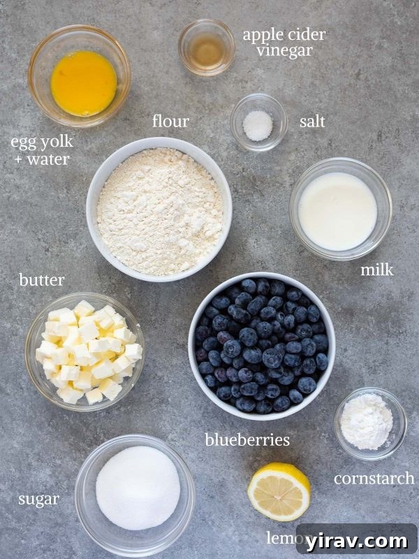 Blueberry galette recipe ingredients