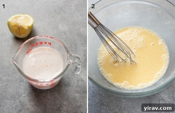 Dairy free buttermilk and oat flour pancake recipe wet ingredients collage