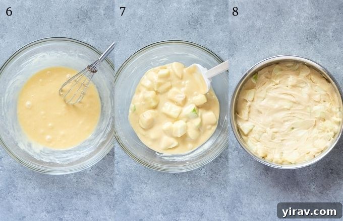 Rustic French Apple Cake 7 How to make french apple cake process collage 3