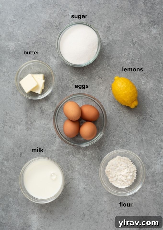 Magic Lemon Pudding Cake 5 Lemon pudding cake ingredients