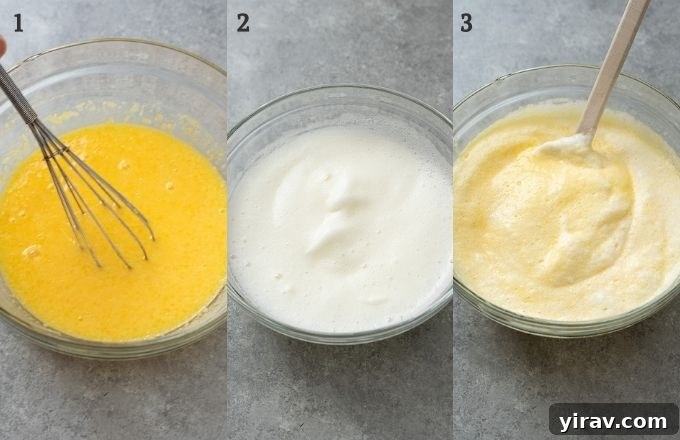 Magic Lemon Pudding Cake 6 Steps to make lemon pudding cake batter