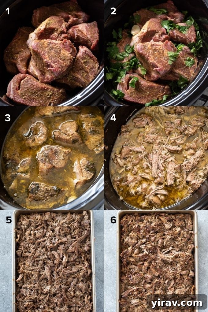 How to make pork carnitas collage