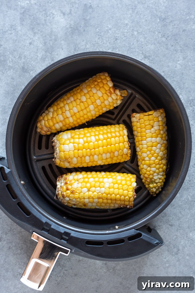 Golden Air Fryer Corn 6 Corn on the cob in the air fryer