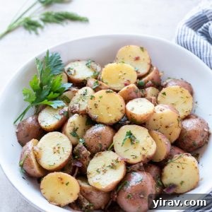 German potato salad in a white bowl