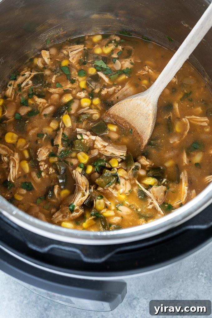 White chicken chili in instant pot