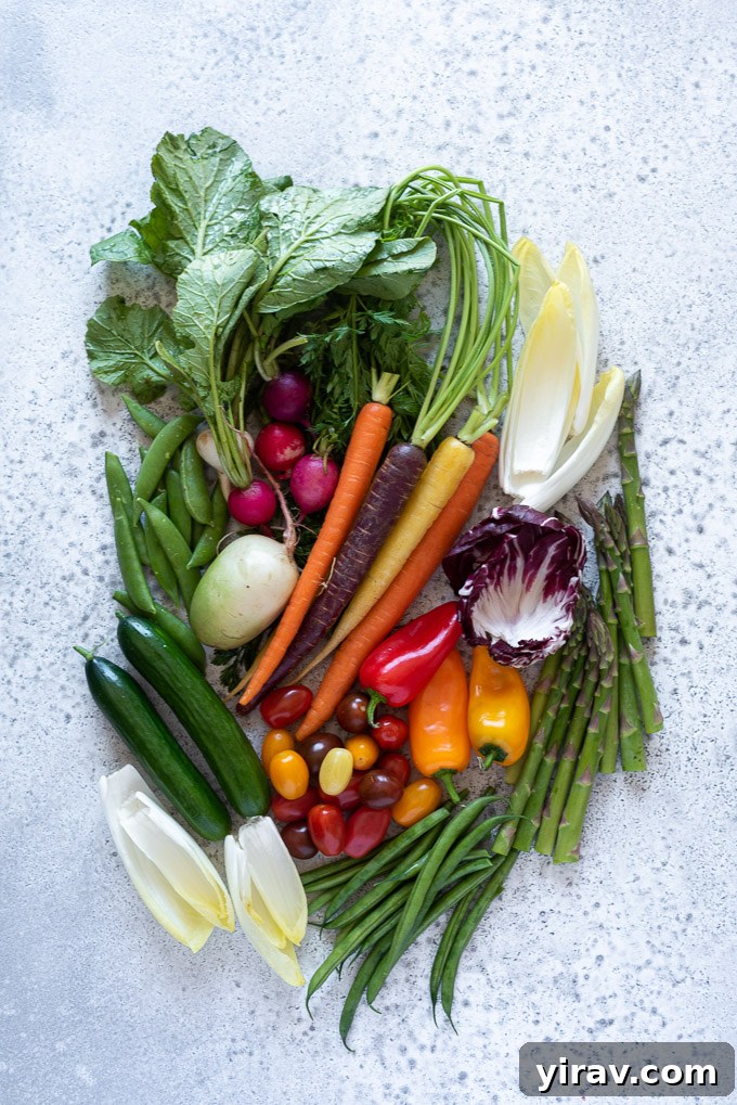 Crudité platter ingredients