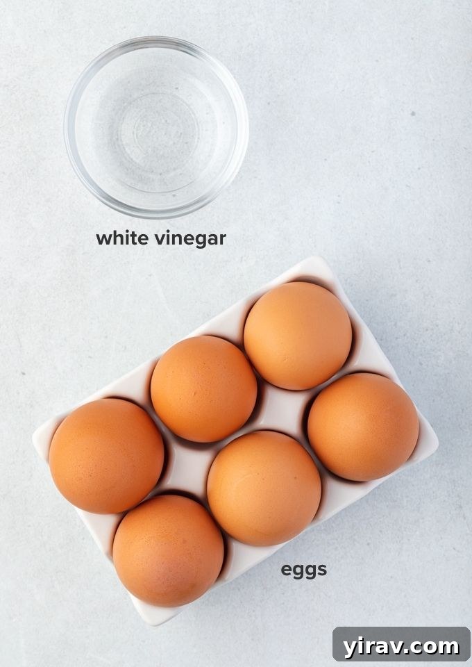 Poached eggs recipe ingredients