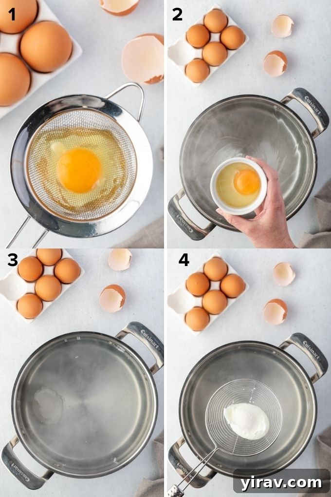 How to poach an egg collage