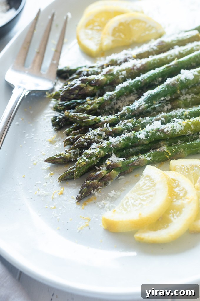 Perfectly Roasted Asparagus 7 Oven Roasted Asparagus with parmesan on top