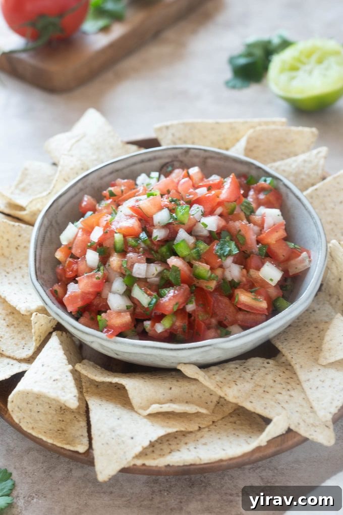Bowl of homemade pico de gallo