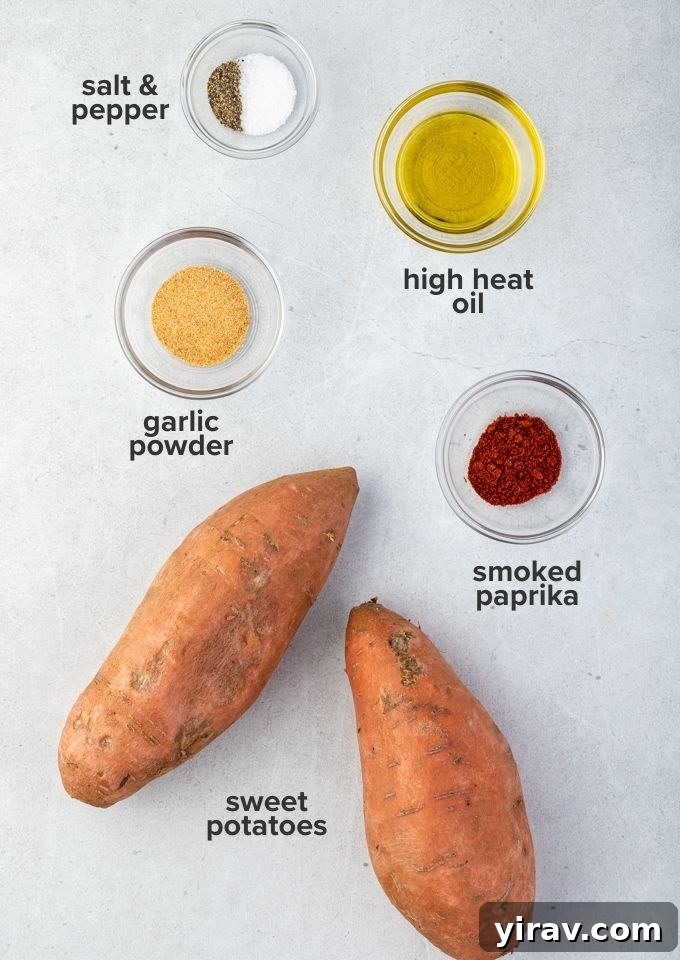 Air fryer sweet potato fries ingredients