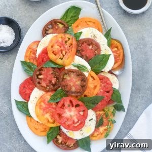 Simple Caprese Perfection 9 Caprese salad on a white platter