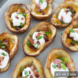 Air fryer potato skins on a platter