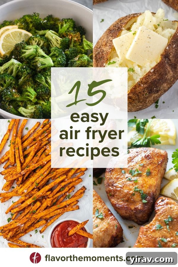 Air Fryer Magic: 15+ Effortless Meals 2 15 easy air fryer recipes collage pin