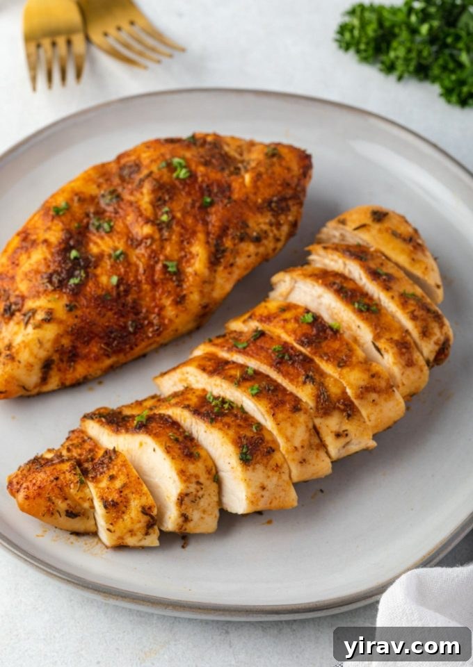 Air Fryer Magic: 15+ Effortless Meals 4 Air fryer chicken breast sliced on a plate