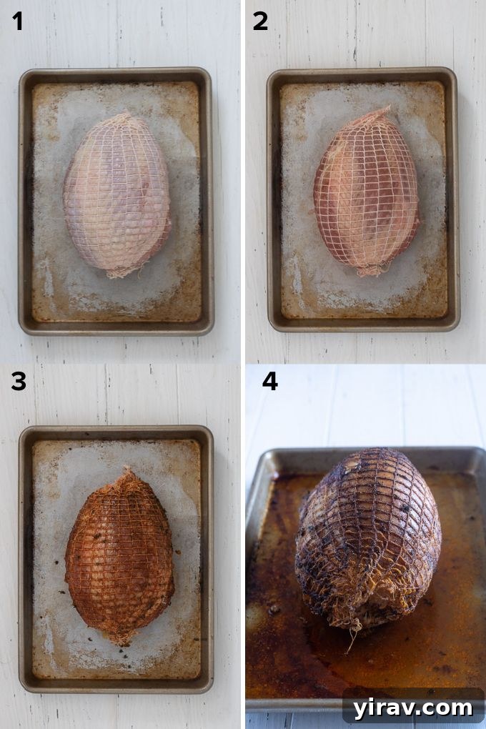 A visual sequence demonstrating the easy steps to cook a boneless turkey breast, from seasoning to roasting.