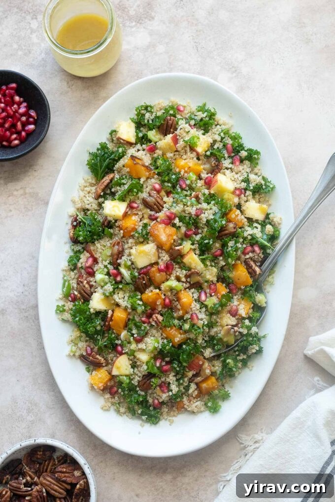 Butternut Squash Quinoa Salad elegantly presented on a serving platter.