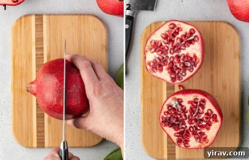 How to cut a pomegranate open