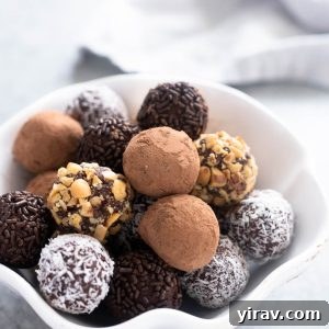 Delicious homemade chocolate truffles in a clean white bowl, ready for serving.