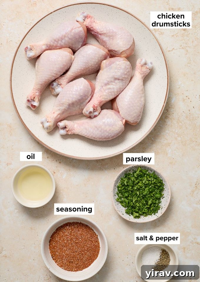 Air fryer chicken drumsticks recipe ingredients