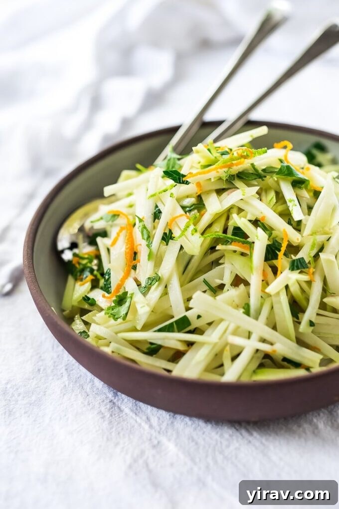 Kohlrabi Slaw with Cilantro, Jalapeño and Lime