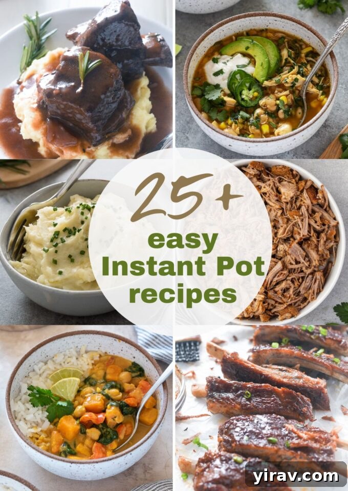 25+ Effortless Instant Pot Meals 2 25+ Easy Instant Pot recipes long collage pin