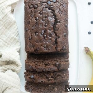 Healthy Chocolate banana bread on a plate