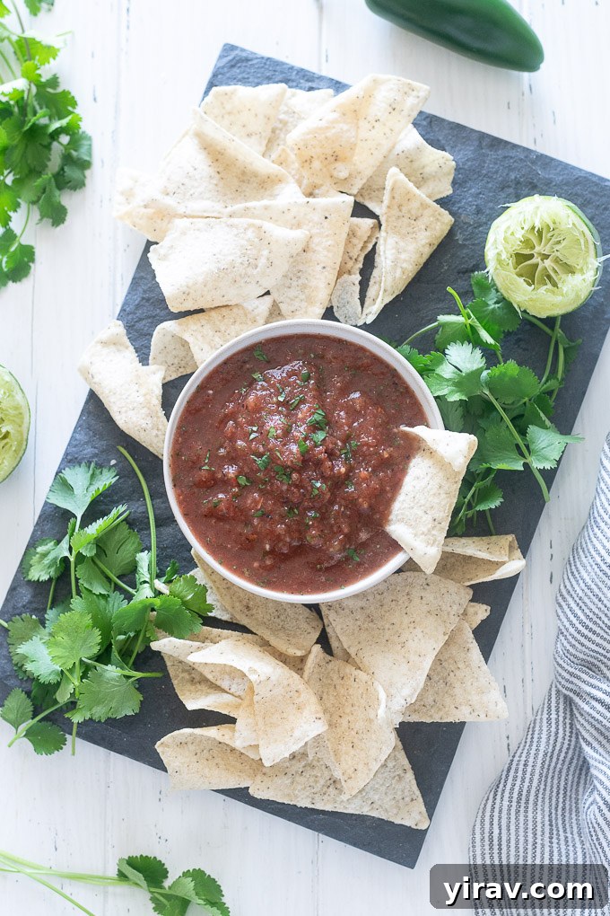 Homemade salsa with canned tomatoes in a bowl