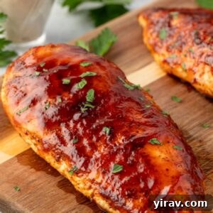 Air fryer bbq chicken breast on a cutting board